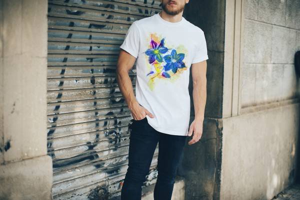 Paul Sinus Art Blume V Herren T- Shirt , Stylisch aus Paul Sinus Aquarell Color Hotsell