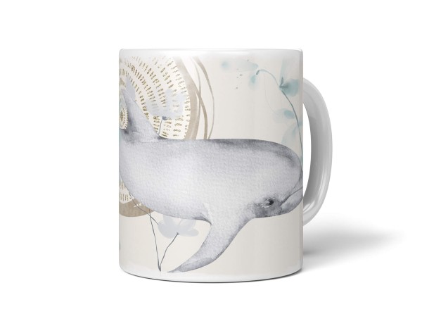 Paul Sinus Art Dekorative Tasse mit schönem Motiv Delfin Wasserfarben Aquarell Wunderschön Kunstvoll