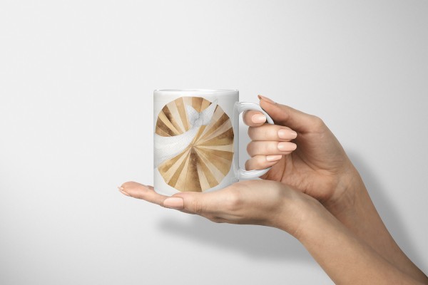 Paul Sinus Art Dekorative Tasse mit schönem Motiv Beluga Weißwall Wasserfarben Aquarell Kunstvoll Vintage Blitzverkäufe