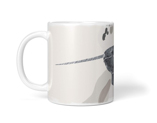 Paul Sinus Art Dekorative Tasse mit schönem Motiv Narwal Wasserfarben einzigartiges Design Aquarell Kostenloser Versand