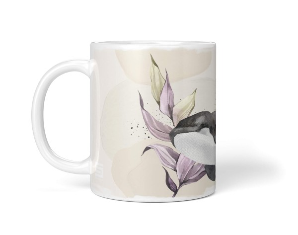 Paul Sinus Art Dekorative Tasse mit schönem Motiv Orca Schwertwal Killerwal Wasserfarben Aquarell Vintage Limitierter Zeitrabatt