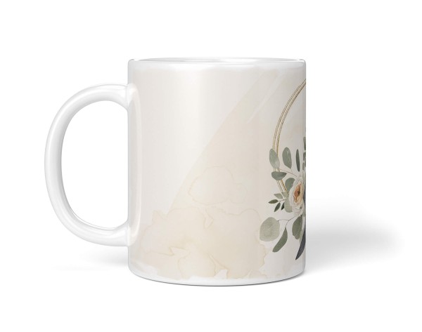 Paul Sinus Art Dekorative Tasse mit schönem Motiv Hai Blumen Blüten Kunstvoll Wasserfarben Aquarell Pastellton Fabrik Onlineshop