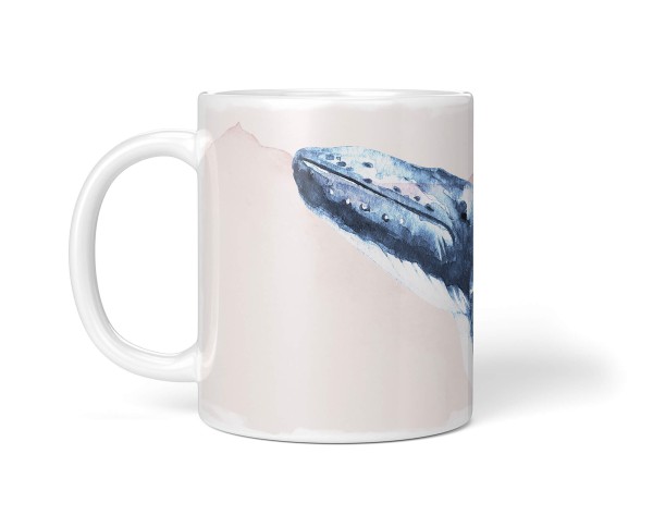 Paul Sinus Art Dekorative Tasse mit schönem Motiv Wal Buckelwal Blau Wasserfarben Aquarell Flash Sale