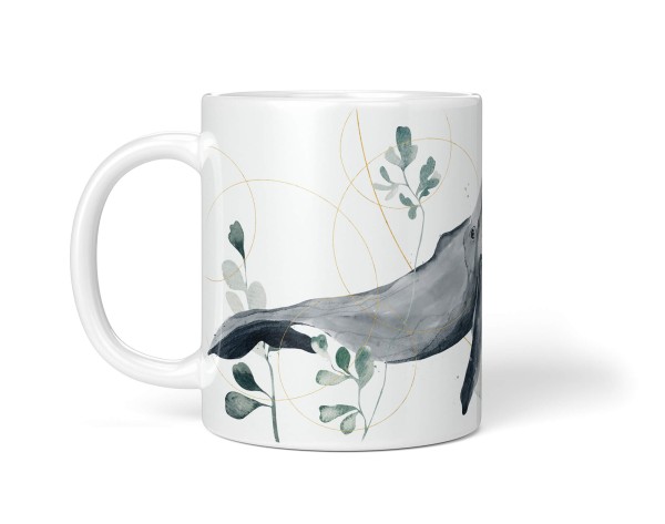 Paul Sinus Art Dekorative Tasse mit schönem Motiv Wal Blauwal Wasserfarben Aquarell einzigartiges Design Online Shopping