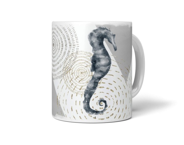 Paul Sinus Art Dekorative Tasse mit schönem Motiv Seepferdchen Wasserfarben Modern schönem Design