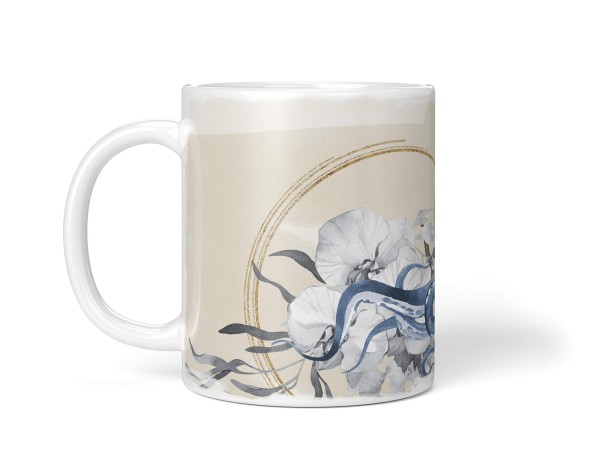 Paul Sinus Art Dekorative Tasse mit schönem Motiv Oktopus Blumen Blüten Pastellton Wasserfarben Osterangebot