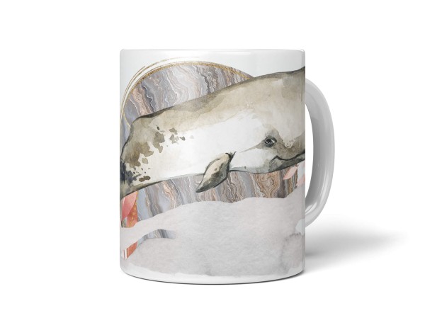 Paul Sinus Art Dekorative Tasse mit schönem Motiv Wal Bartenwal einzigartiges Design Wasserfarben