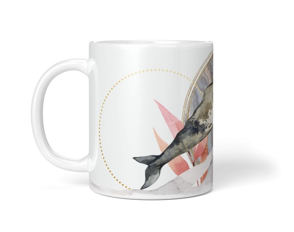 Paul Sinus Art Dekorative Tasse mit schönem Motiv Wal Bartenwal einzigartiges Design Wasserfarben Vatertagsangebot