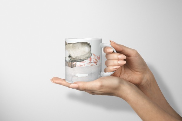 Paul Sinus Art Dekorative Tasse mit schönem Motiv Wal Bartenwal einzigartiges Design Wasserfarben Vatertagsangebot