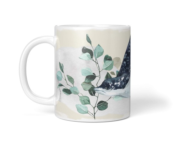 Paul Sinus Art Dekorative Tasse mit schönem Motiv Riesenrochen Rochen Wasserfarben Blumen Blüten Jubiläumsangebot