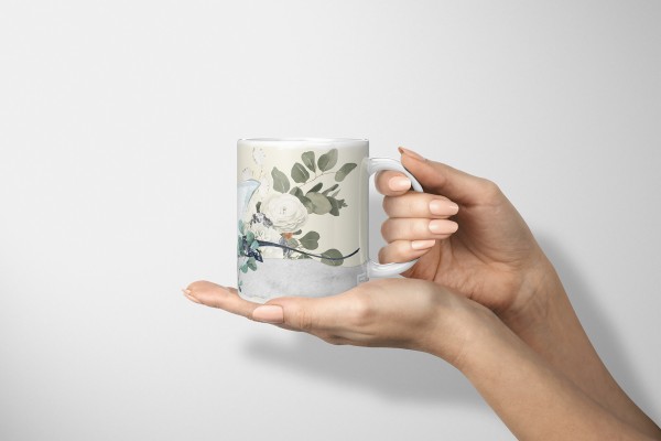 Paul Sinus Art Dekorative Tasse mit schönem Motiv Riesenrochen Rochen Wasserfarben Blumen Blüten Jubiläumsangebot