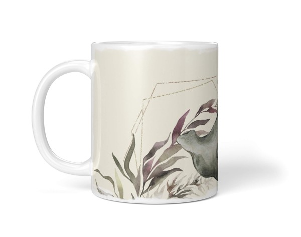 Paul Sinus Art Dekorative Tasse mit schönem Motiv Hammerhai Hai Blumen Blüten Pastellton Vintage Top Angebot