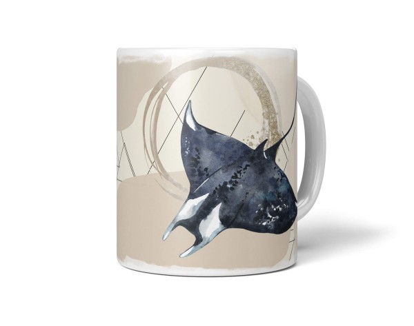 Paul Sinus Art Dekorative Tasse mit schönem Motiv Rochen Riesenrochen Manta einzigartiges Design Pastellton