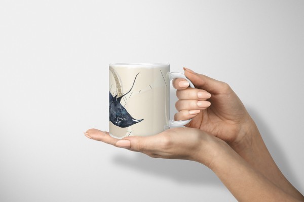 Paul Sinus Art Dekorative Tasse mit schönem Motiv Rochen Riesenrochen Manta einzigartiges Design Pastellton Online Outlet