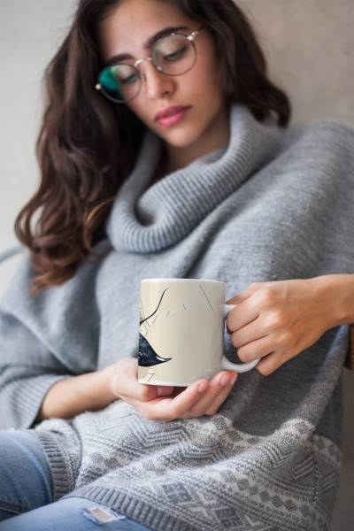 Paul Sinus Art Dekorative Tasse mit schönem Motiv Rochen Riesenrochen Manta einzigartiges Design Pastellton Online Outlet