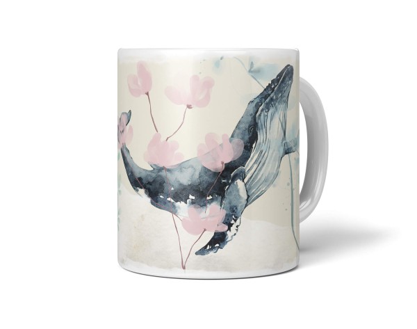 Paul Sinus Art Dekorative Tasse mit schönem Motiv Buckelwal Aquarell Pastelltöne Kunst Wunderschön
