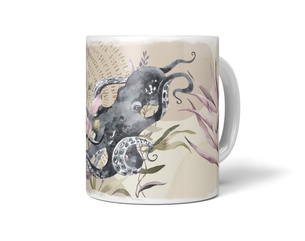 Paul Sinus Art Dekorative Tasse mit schönem Motiv Oktopus schönem Design Pastelltöne Wasserfarben