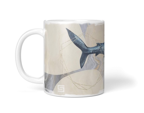 Paul Sinus Art Dekorative Tasse mit schönem Motiv Walhai Hai Pastelltöne Kunstvoll schönem Design Kauf eins, bekomm eins gratis