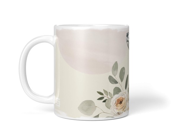 Paul Sinus Art Dekorative Tasse mit schönem Motiv Seehund Robbe Blumen Wasserfarben Vintage Pastelltöne Sonderangebote