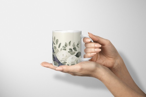 Paul Sinus Art Dekorative Tasse mit schönem Motiv Seehund Robbe Blumen Wasserfarben Vintage Pastelltöne Sonderangebote