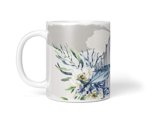 Paul Sinus Art Dekorative Tasse mit schönem Motiv Fische Muschel unter Wasser Wasserfarben Kunstvoll JETZT KAUFEN