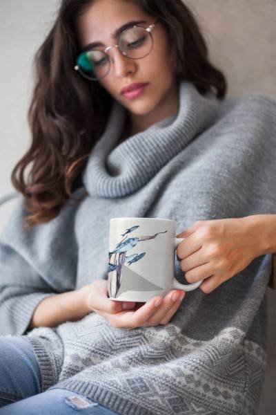 Paul Sinus Art Dekorative Tasse mit schönem Motiv Fische Muschel unter Wasser Wasserfarben Kunstvoll JETZT KAUFEN