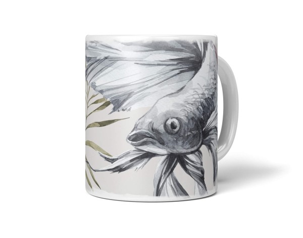 Paul Sinus Art Dekorative Tasse mit schönem Motiv Kampffisch Fisch Wasserfarben Aquarell Kunstvoll