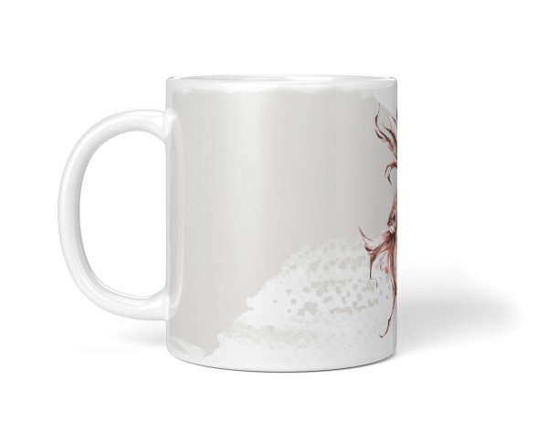 Paul Sinus Art Dekorative Tasse mit schönem Motiv Fisch Kampffisch Seemuschel Wasserfarben Aquarell Letzter Tag