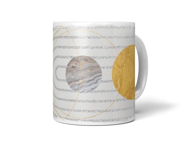 Paul Sinus Art Dekorative Tasse mit schönem Motiv einzigartiges Design goldene Elemente Silber Modern
