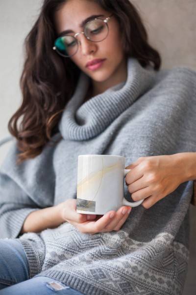 Paul Sinus Art Dekorative Tasse mit schönem Motiv schönem Design schwarzes Dreieck Mystisch Energie Sonderangebot der Fabrik