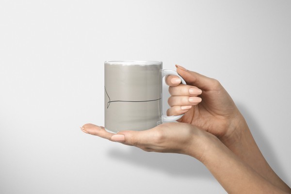 Paul Sinus Art Dekorative Tasse mit schönem Motiv abstraktes Design Pastelltöne Textur schwarzer Strich Bis zu 55% Rabatt