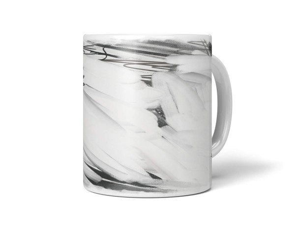 Paul Sinus Art Dekorative Tasse mit schönem Motiv abstraktes Design Schwarz Weiß Modern Striche