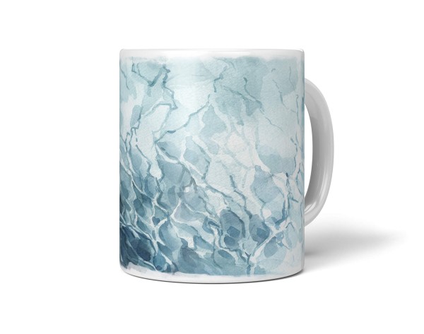 Paul Sinus Art Dekorative Tasse mit schönem Motiv Wasserfarben Blau Muster Design Wasser Kunstvoll