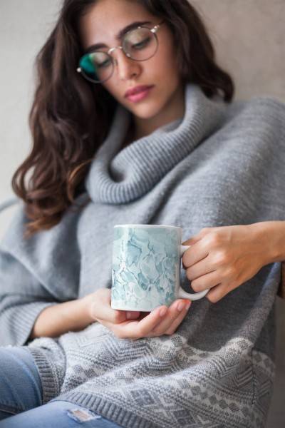 Paul Sinus Art Dekorative Tasse mit schönem Motiv Wasserfarben Blau Muster Design Wasser Kunstvoll 50% Rabatt mit kostenlosem Versand