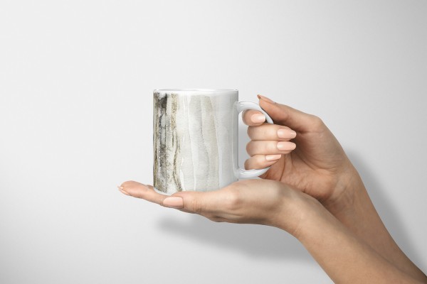 Paul Sinus Art Dekorative Tasse mit schönem Motiv Wasserfarben Muster goldene Elemente einzigartiges Design Kostenloser Versand international