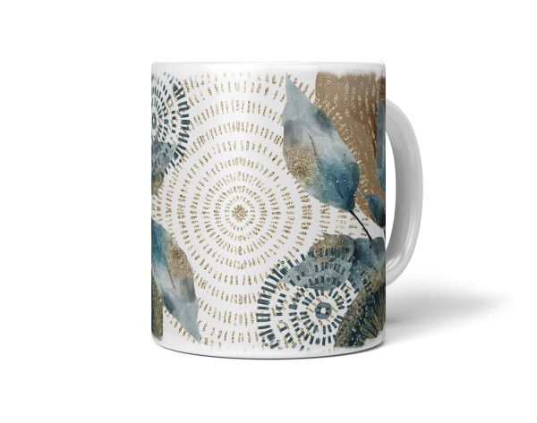 Paul Sinus Art Dekorative Tasse mit schönem Motiv schönem Design Kreise goldene Elemente Wunderschön
