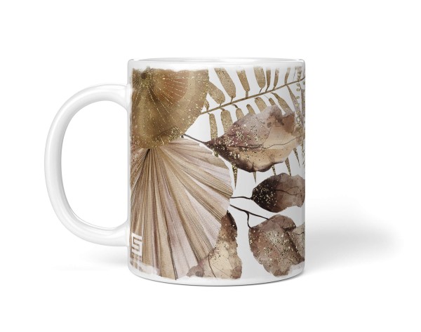 Paul Sinus Art Dekorative Tasse mit schönem Motiv Pflanzen Blätter goldene Elemente schönem Design Speichern exportieren
