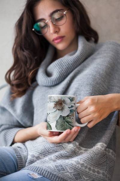 Paul Sinus Art Dekorative Tasse mit schönem Motiv Blumen Blüten Vintage Kunstvoll Wunderschön Design zollfrei