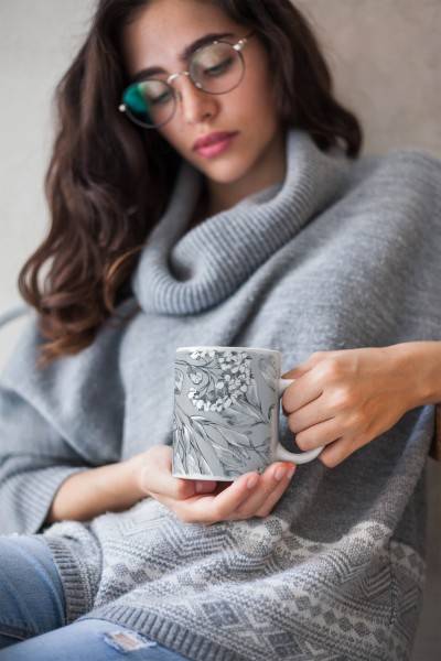 Paul Sinus Art Dekorative Tasse mit schönem Motiv Pflanzen Pflanzenmuster Vintage Wasserfarben Kunstvoll Rabatte dieses Monats
