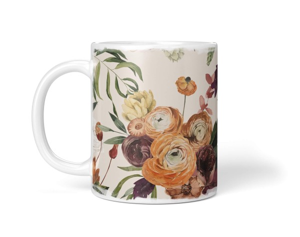 Paul Sinus Art Dekorative Tasse mit schönem Motiv Blumen Blumenstrauß Vintage Pastelltöne Bouquet Auslauf