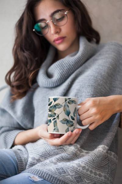 Paul Sinus Art Dekorative Tasse mit schönem Motiv Wasserfarben Blätter Blattgold schönem Design Muster Verkauf