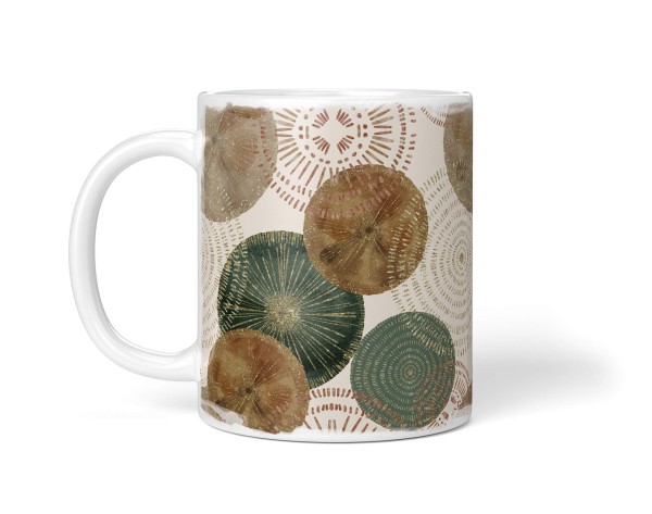 Paul Sinus Art Dekorative Tasse mit schönem Motiv schönem Design Muster Kreise goldene Elemente Brauntöne Hotsell