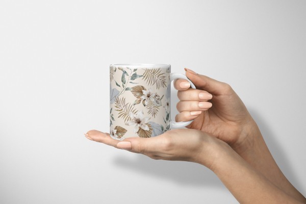Paul Sinus Art Dekorative Tasse mit schönem Motiv Blumen Blüten Vintage Blumenmuster schönem Design Schlussverkauf