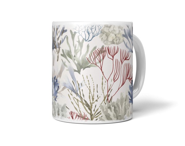 Paul Sinus Art Dekorative Tasse mit schönem Motiv Korallenmuster unter Wasser Design Wasserfarben