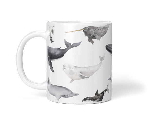 Paul Sinus Art Dekorative Tasse mit schönem Motiv Meerestiere Wale Delfine Muster Killerwal Buckelwal Blitzverkäufe