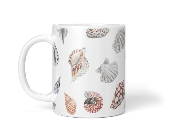 Paul Sinus Art Dekorative Tasse mit schönem Motiv Meeresschnecken Muscheln Muster Wasserfarben Design Kostenloser Versand