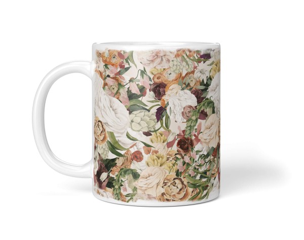 Paul Sinus Art Dekorative Tasse mit schönem Motiv Blumen Blüten Blumenmuster Vintage Pastelltöne Fabrikpreis
