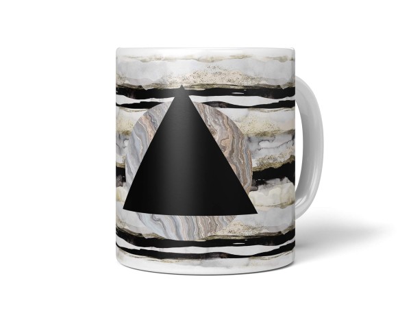 Paul Sinus Art Dekorative Tasse mit schönem Motiv schönem Design schwarzes Dreieck Wasserfarben Muster