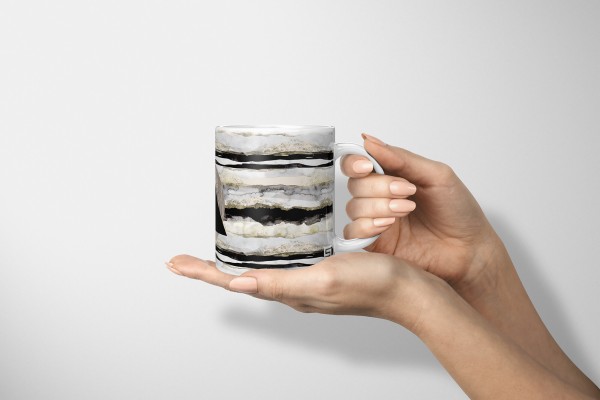 Paul Sinus Art Dekorative Tasse mit schönem Motiv schönem Design schwarzes Dreieck Wasserfarben Muster Online Shopping