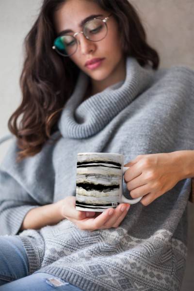 Paul Sinus Art Dekorative Tasse mit schönem Motiv schönem Design schwarzes Dreieck Wasserfarben Muster Online Shopping
